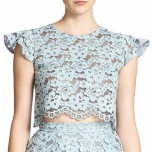 Alexis Tovi Sheer Lace Cropped Top